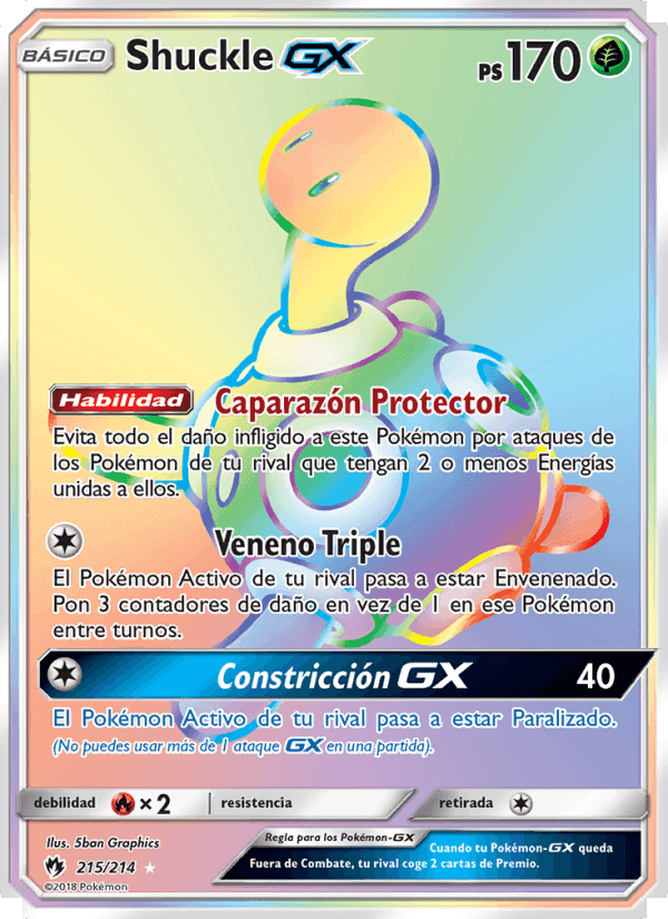 Shuckle GX, card 215 from Truenos Perdidos