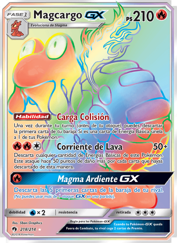 Magcargo GX, carta 218 de Truenos Perdidos