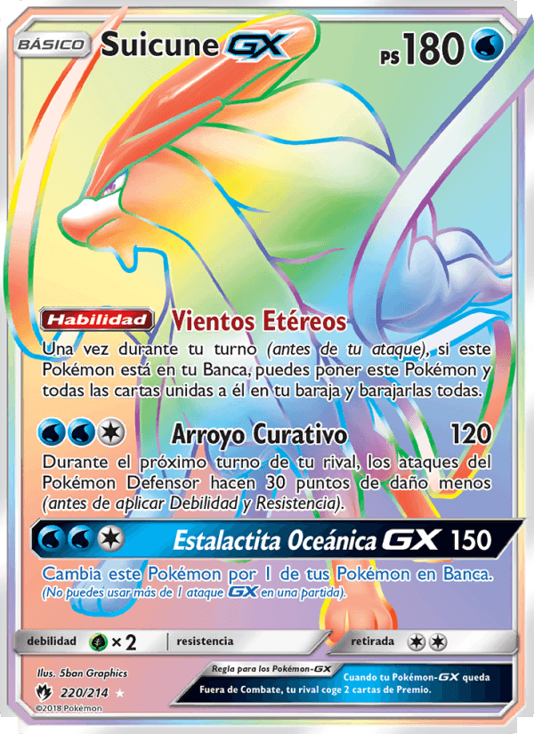 Suicune GX, carte 220 de Truenos Perdidos