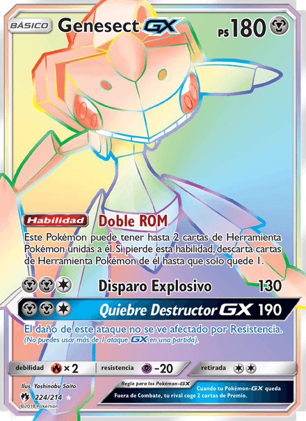 Genesect GX, card 224 from Truenos Perdidos