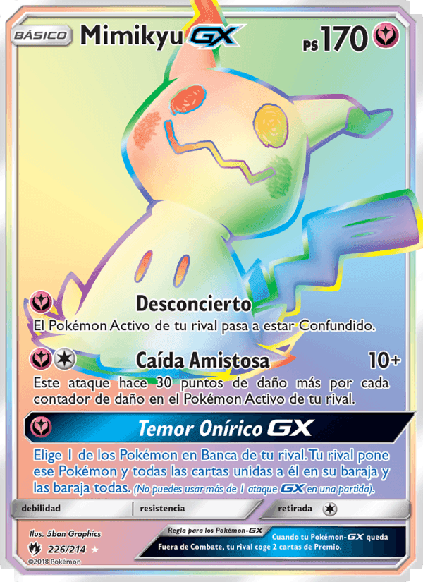 Mimikyu GX, carta 226 de Truenos Perdidos