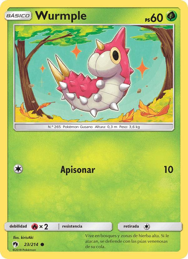 Wurmple, card 23 from Truenos Perdidos