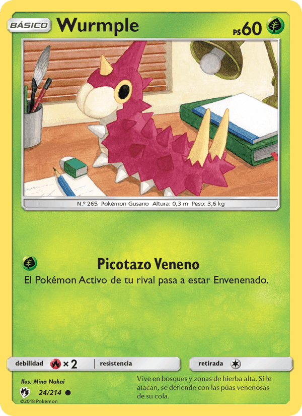 Wurmple, carta 24 de Truenos Perdidos