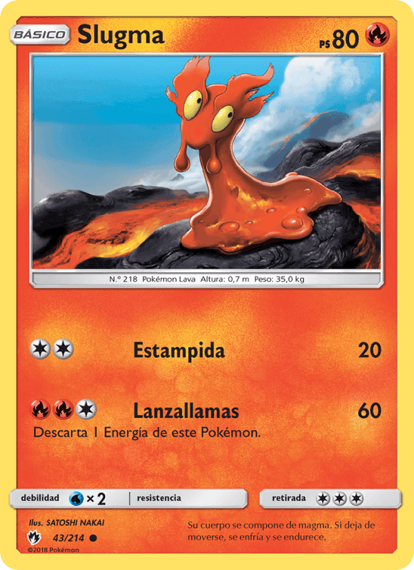 Slugma, carta 43 de Truenos Perdidos