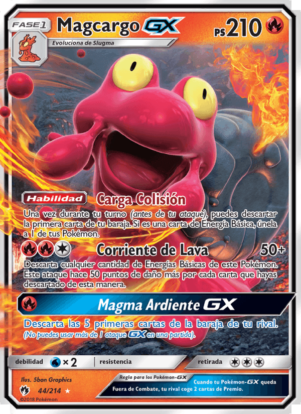 Magcargo GX, carta 44 de Truenos Perdidos