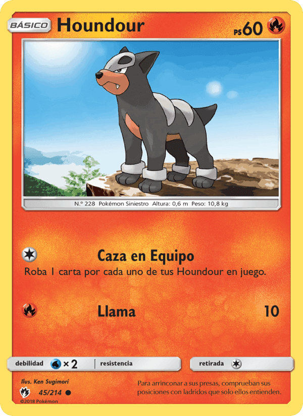 Houndour, carta 45 de Truenos Perdidos