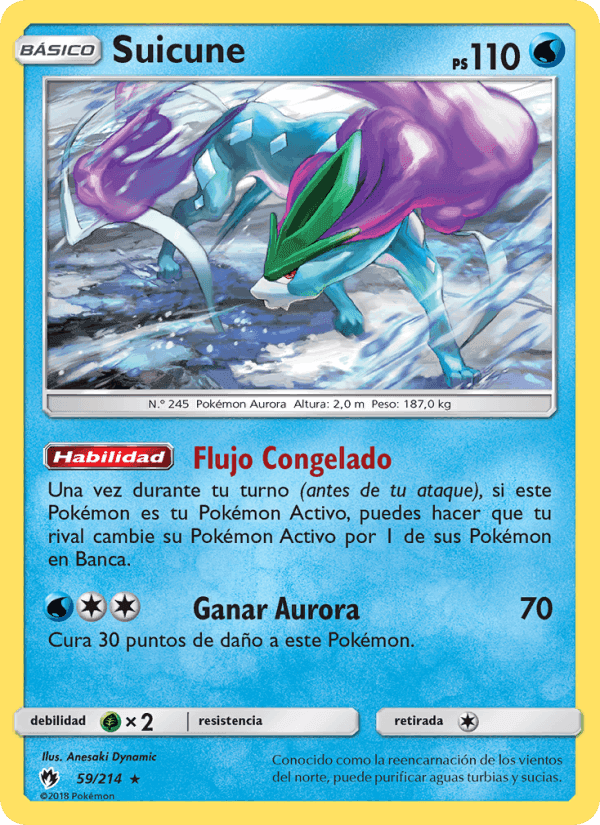 Suicune, carta 59 de Truenos Perdidos