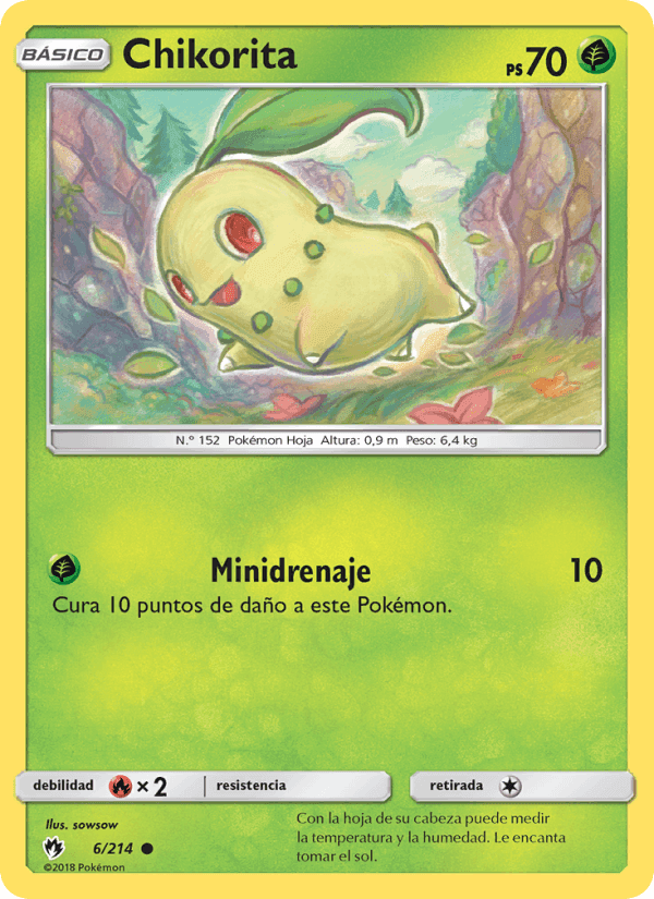 Chikorita, carte 6 de Truenos Perdidos