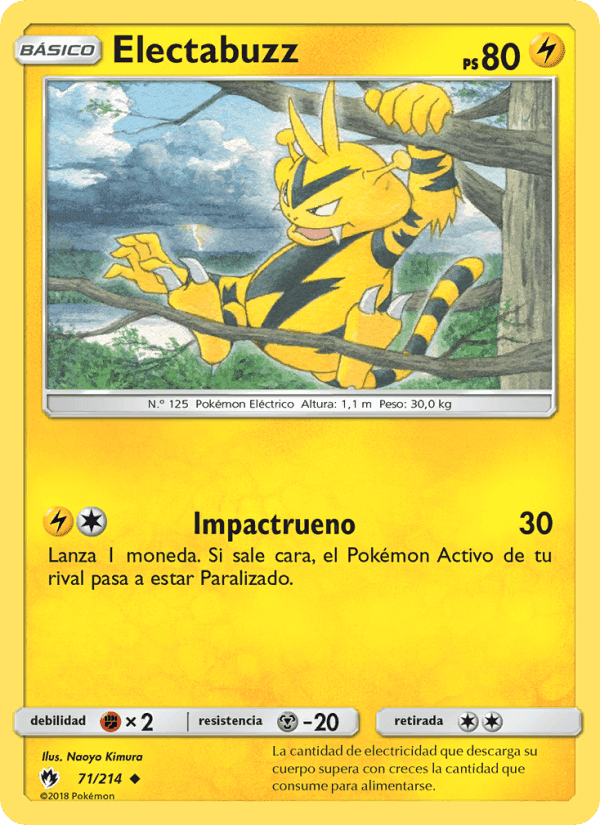Electabuzz, carta 71 de Truenos Perdidos