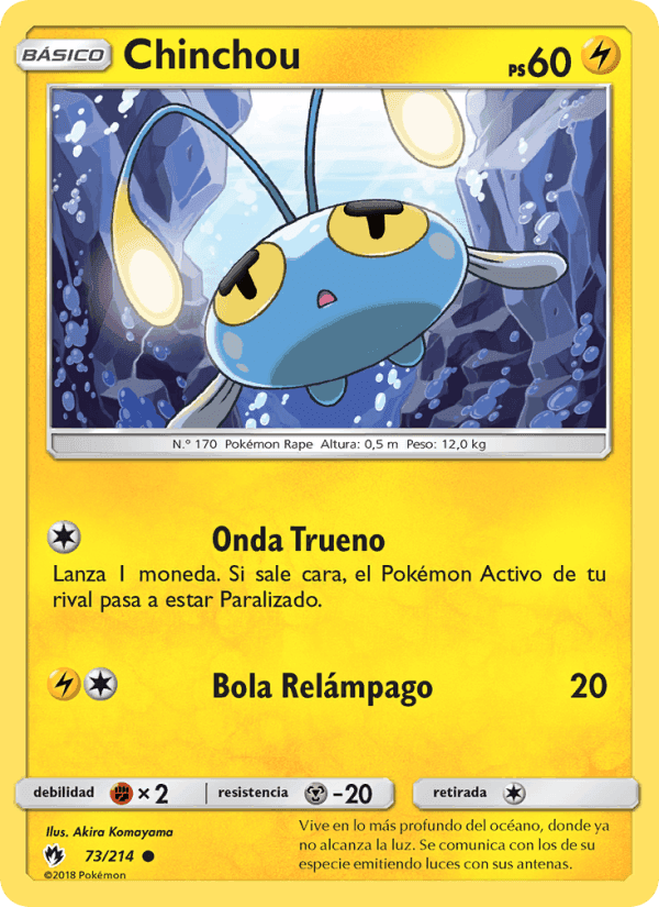 Chinchou, card 73 from Truenos Perdidos