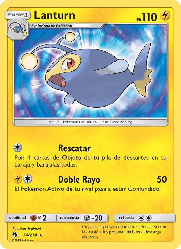 Lanturn, card 74 from Truenos Perdidos