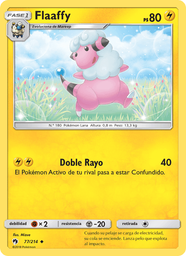 Flaaffy, card 77 from Truenos Perdidos