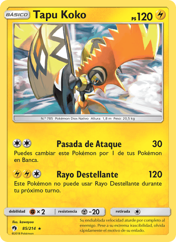 Tapu Koko, card 85 from Truenos Perdidos