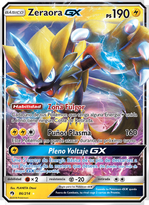 Zeraora GX, carte 86 de Truenos Perdidos