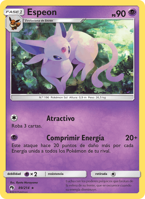 Espeon, carta 89 de Truenos Perdidos