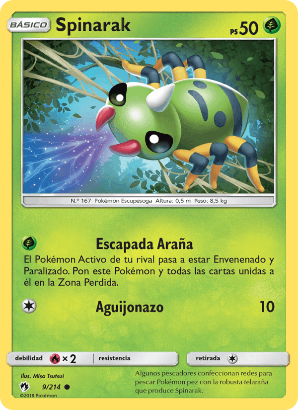 Spinarak, carta 9 de Truenos Perdidos