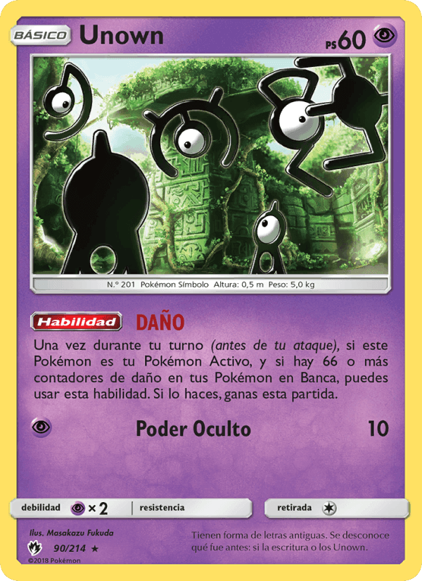 Unown, card 90 from Truenos Perdidos
