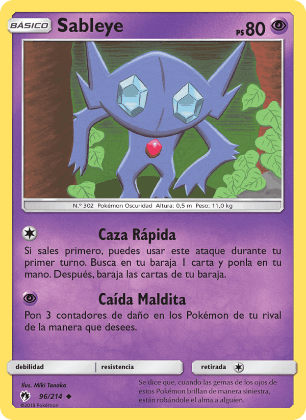 Sableye, card 96 from Truenos Perdidos