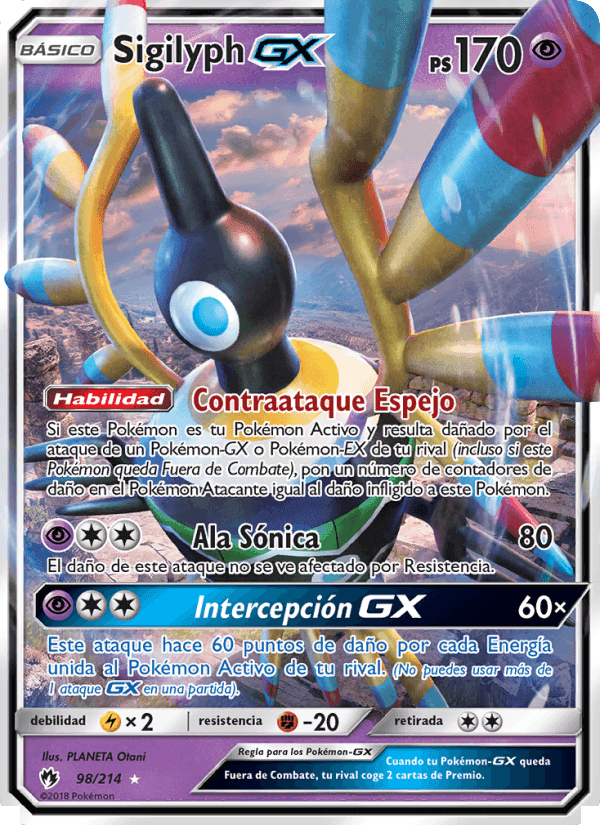 Sigilyph GX, carte 98 de Truenos Perdidos