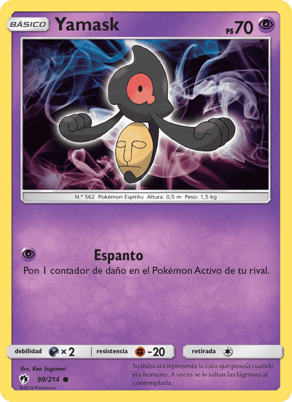 Yamask, carta 99 de Truenos Perdidos