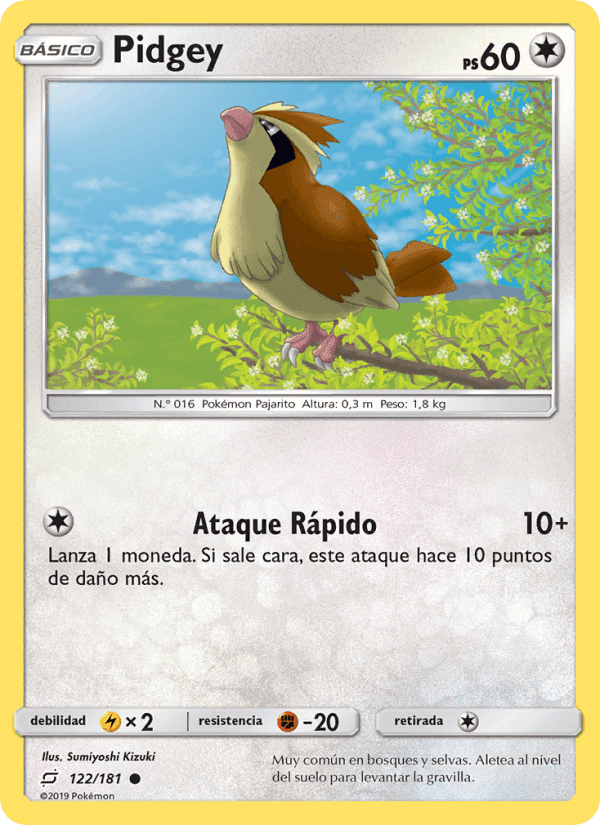 Pidgey, carta 122 de Union de Aliados