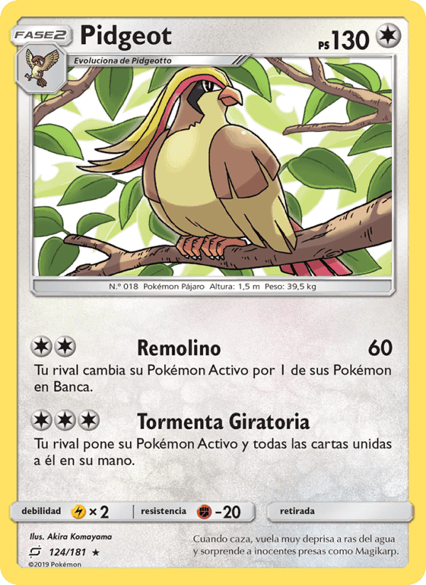 Pidgeot, carta 124 de Union de Aliados