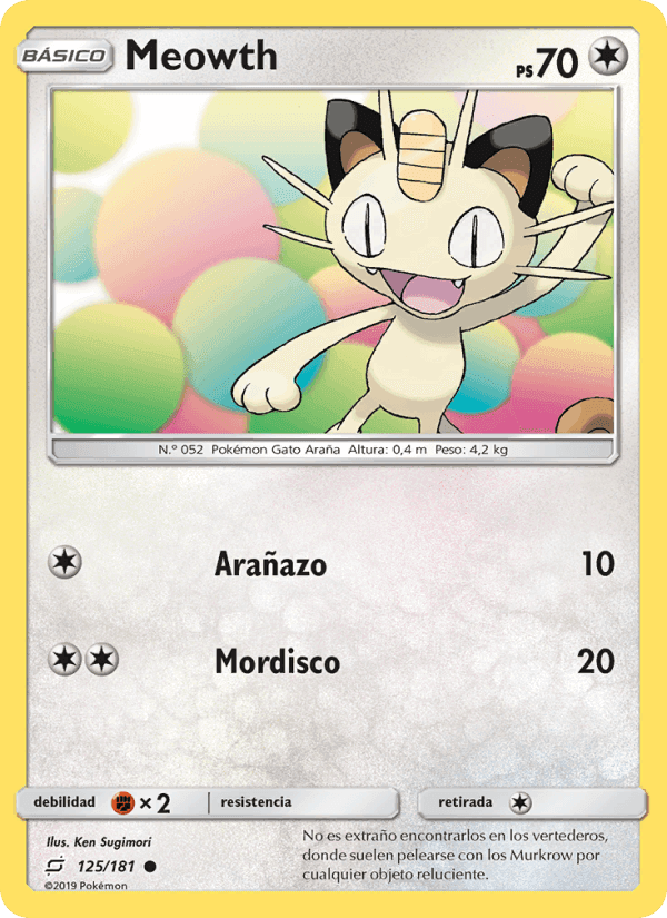 Meowth, carta 125 de Union de Aliados