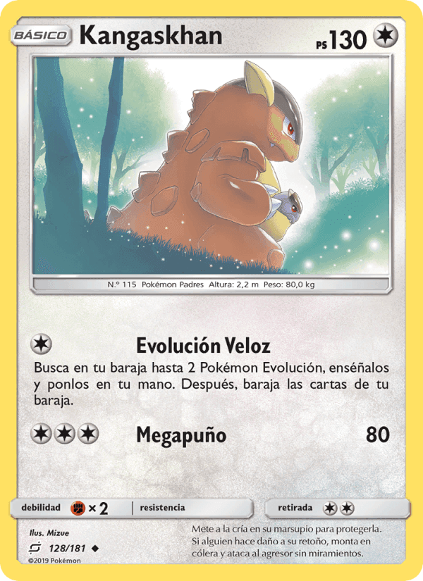 Kangaskhan, card 128 from Union de Aliados
