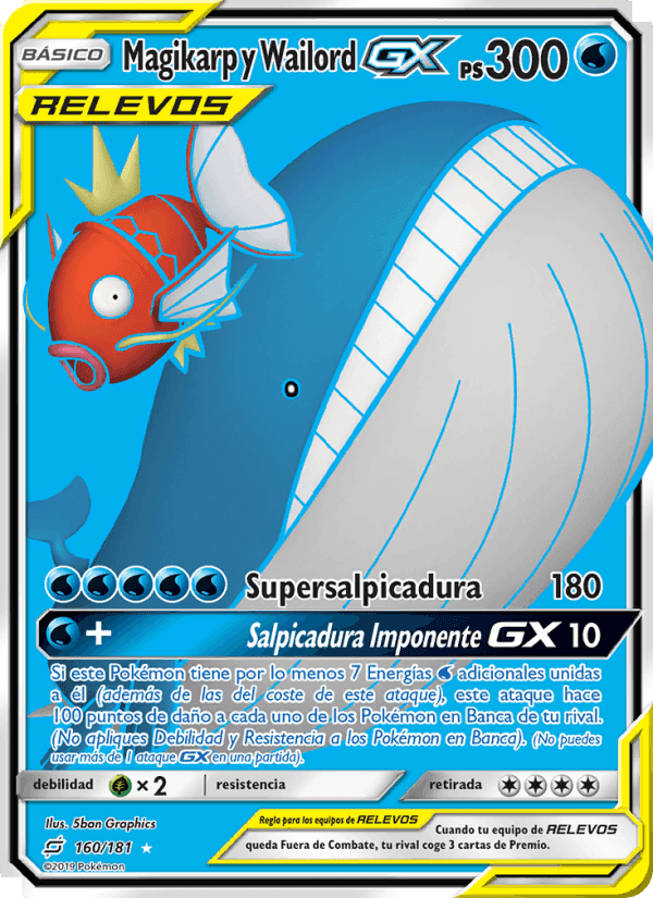 Magikarp y Wailord GX, card 160 from Union de Aliados