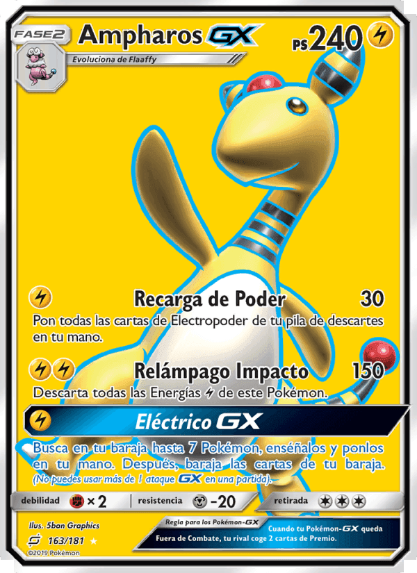 Ampharos GX, carta 163 de Union de Aliados