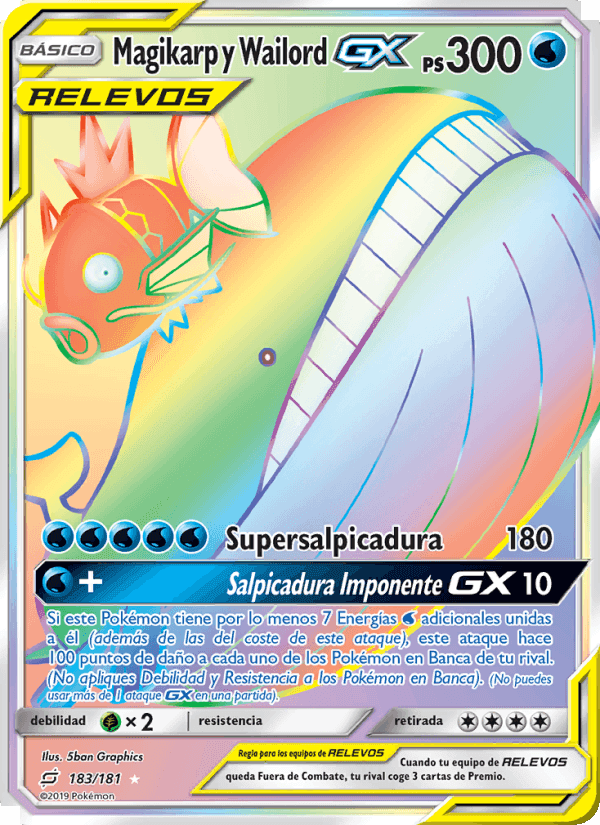 Magikarp y Wailord GX, card 183 from Union de Aliados