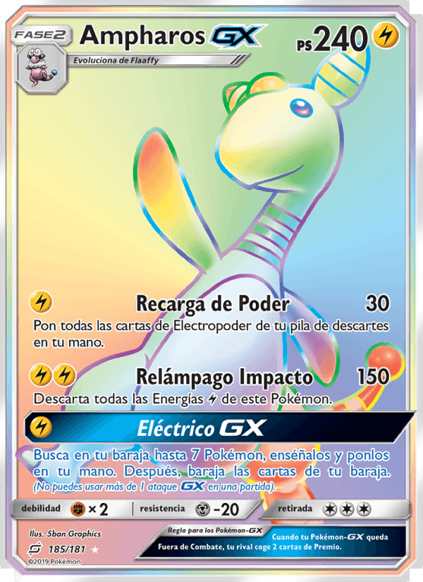 Ampharos GX, card 185 from Union de Aliados