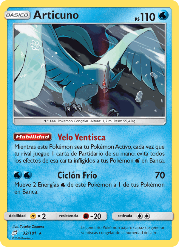 Articuno, card 32 from Union de Aliados