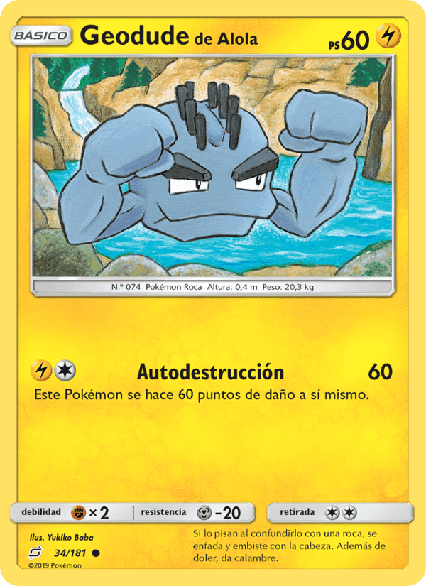 Geodude de Alola, carta 34 di Union de Aliados