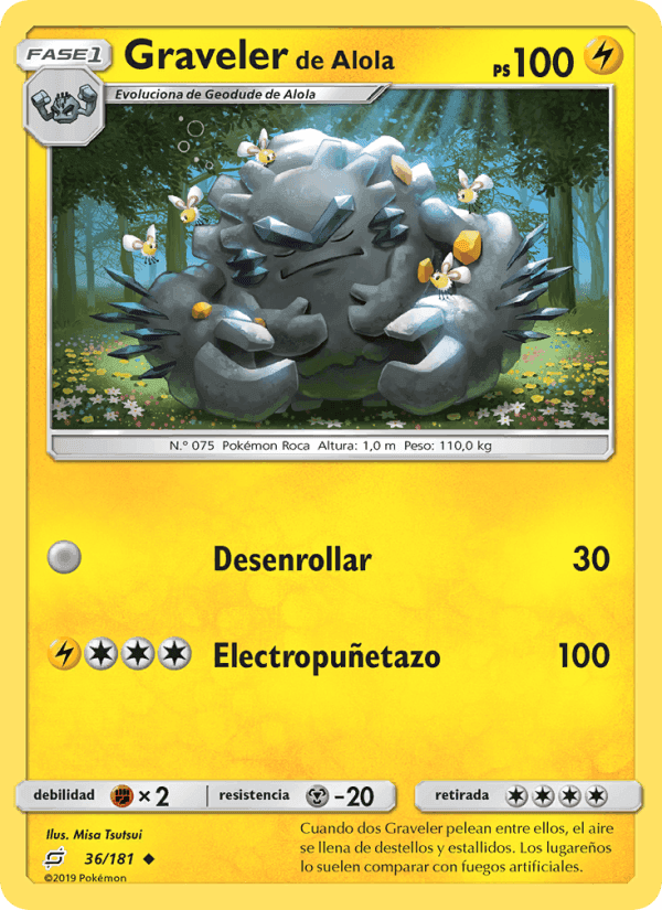 Graveler de Alola, carte 36 de Union de Aliados