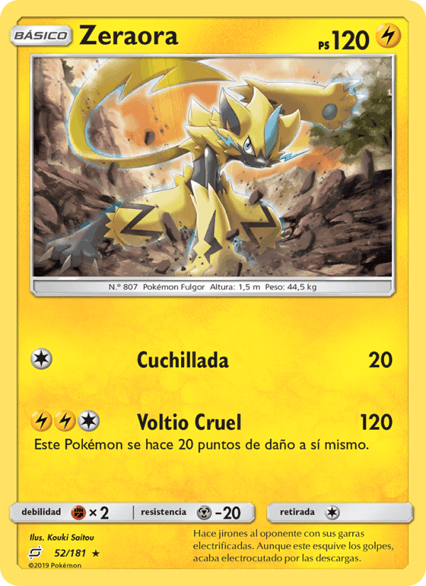 Zeraora, carta 52 di Union de Aliados