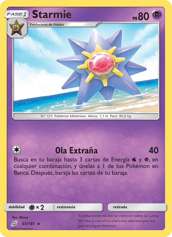 Starmie, card 65 from Union de Aliados