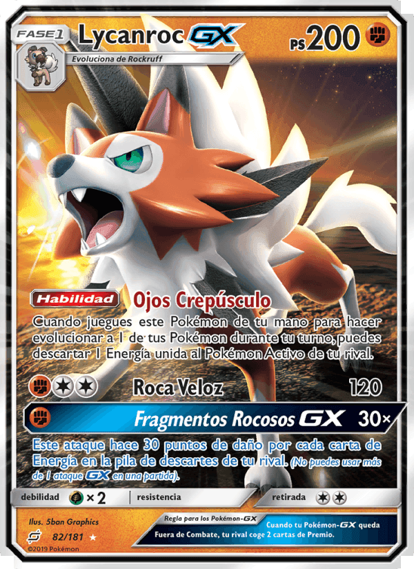 Lycanroc GX, carta 82 de Union de Aliados