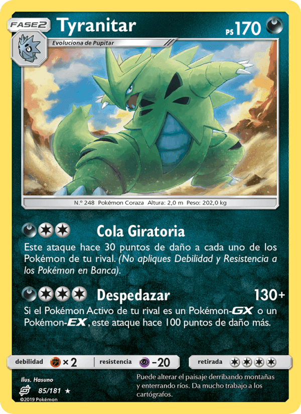 Tyranitar, carta 85 de Union de Aliados