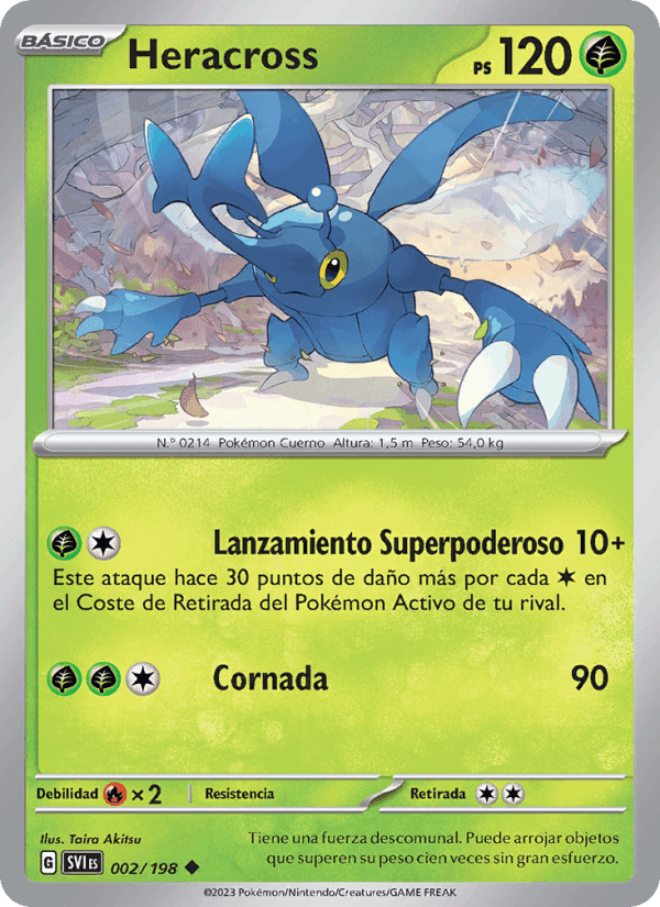 Heracross, carta 002 di Escarlata y Púrpura