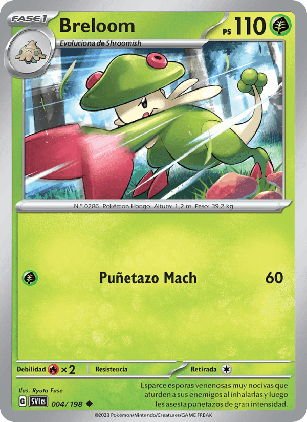 Breloom, carte 004 de Escarlata y Púrpura