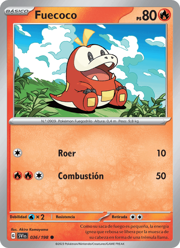Fuecoco, carte 036 de Escarlata y Púrpura