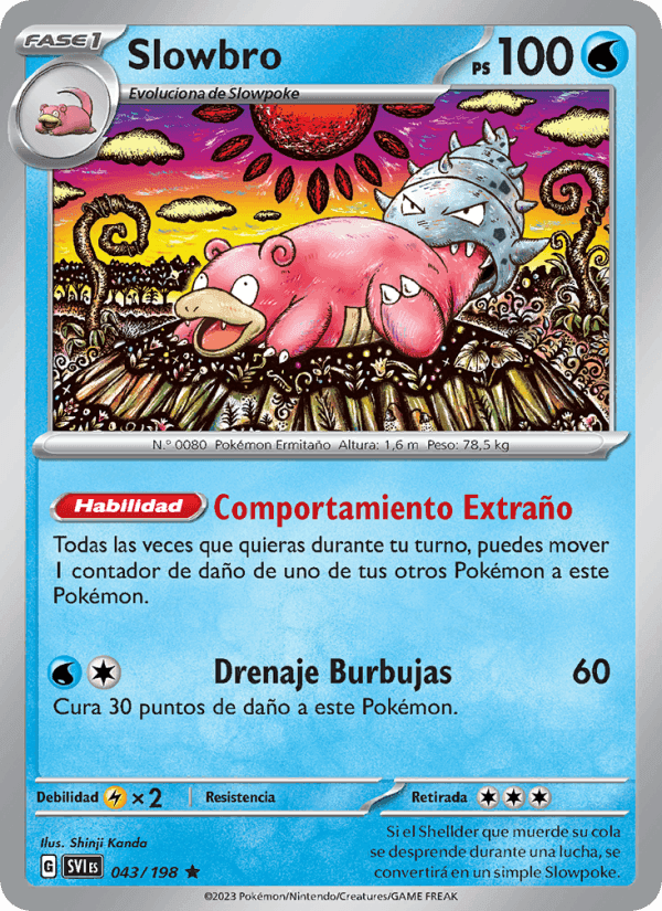 Slowbro, card 043 from Escarlata y Púrpura