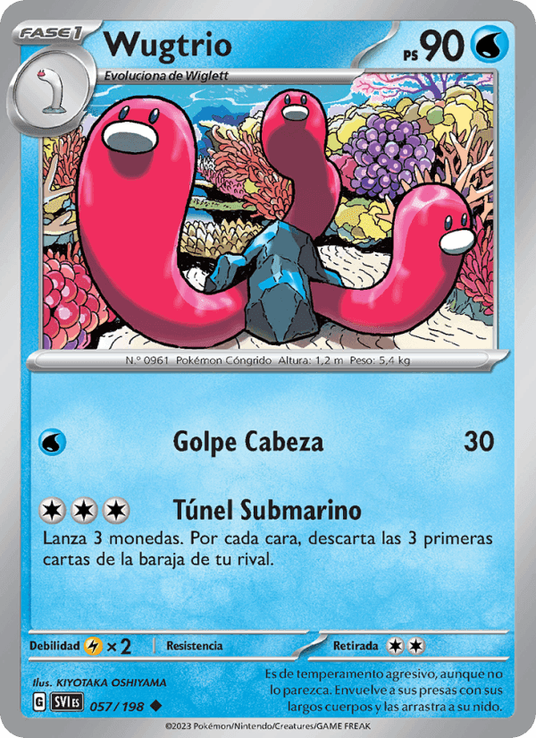 Wugtrio, carta 057 de Escarlata y Púrpura