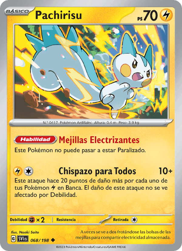 Pachirisu, carta 068 de Escarlata y Púrpura