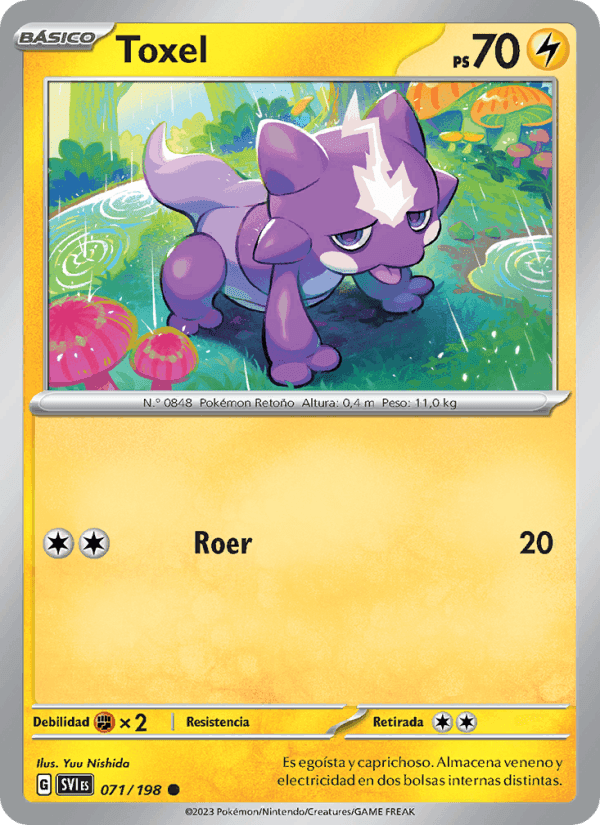 Toxel, card 071 from Escarlata y Púrpura