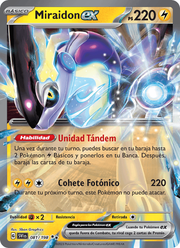 Miraidon ex, carta 081 de Escarlata y Púrpura