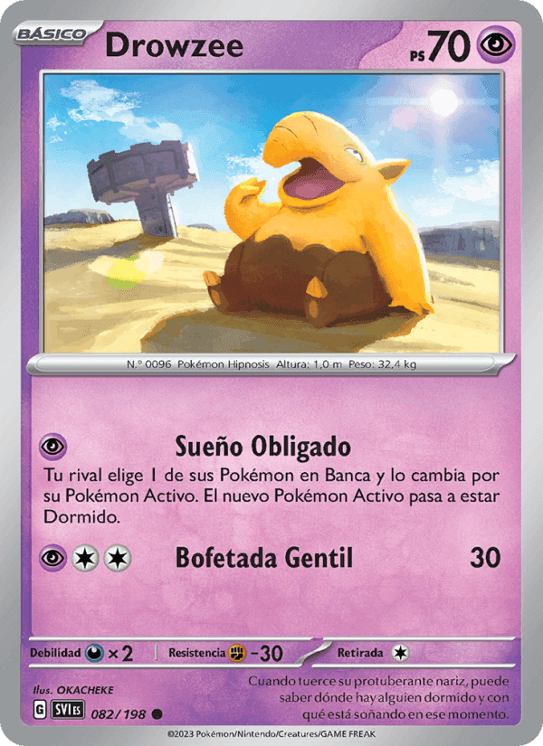 Drowzee, carta 082 de Escarlata y Púrpura