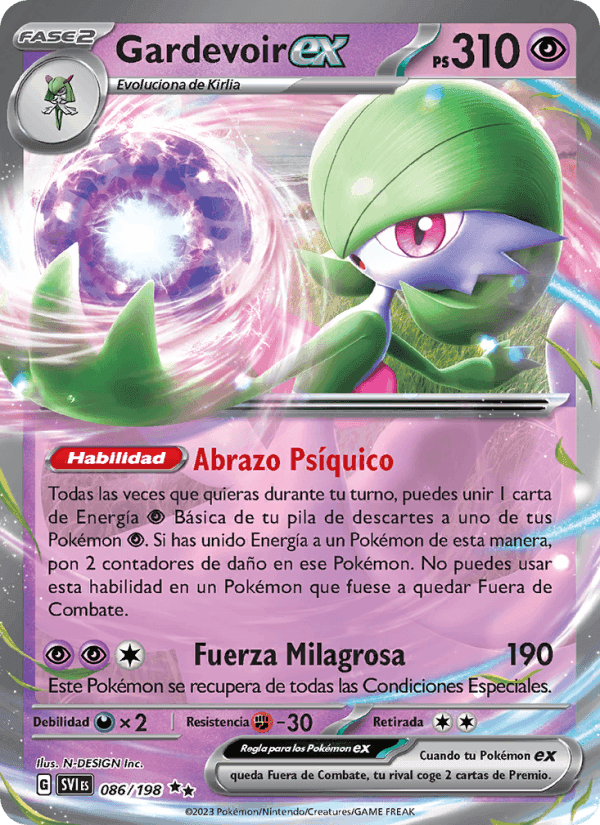 Gardevoir ex, card 086 from Escarlata y Púrpura