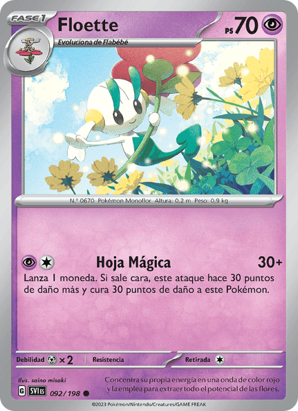 Floette, card 092 from Escarlata y Púrpura